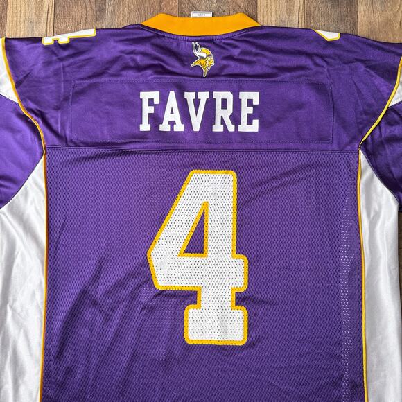 Minnesota Vikings Jersey Men's XL Purple Reebok Brett Favre Athletic Football - Picture 8 of 11